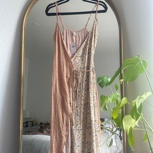American Eagle Mix Print Wrap Maxi Dress Ditsy Floral NEW